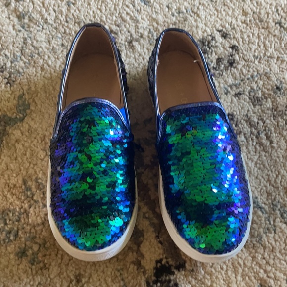NWOT Mermaid Sequin Slip On Shoe - Picture 3 of 5